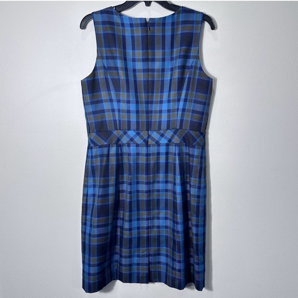 💙Tommy Hilfiger Navy and Blue Plaid Midi Dress - Picture 3 of 14